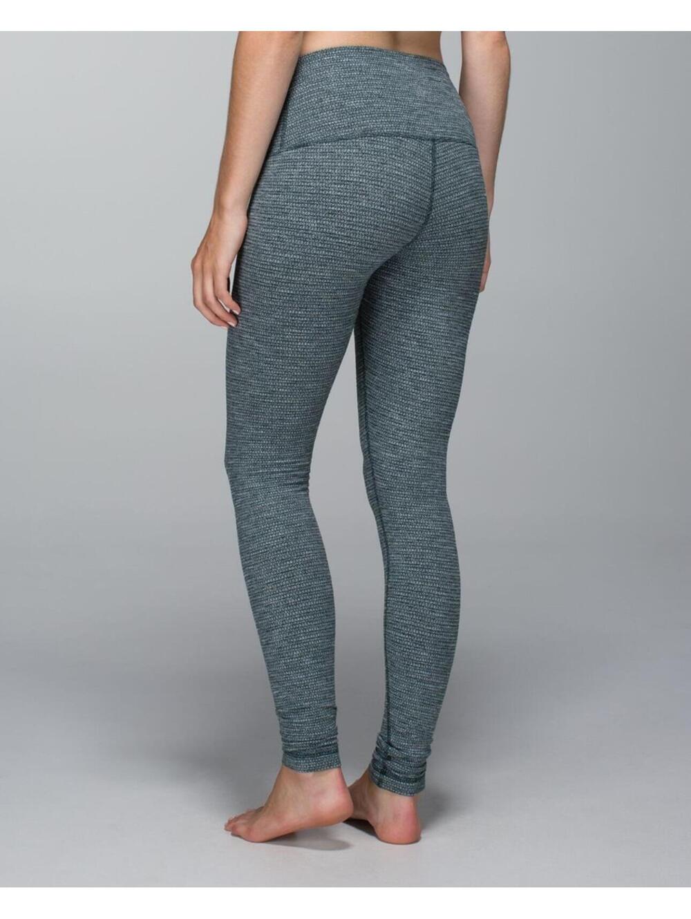 Lululemon Wunder Under Pant (Roll Down) Coco Pique Fuel Green leggings Size 4